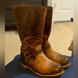Harley-Davidson Women's Salley 11-InBl Brown Leather Motorcycle Boots D84477